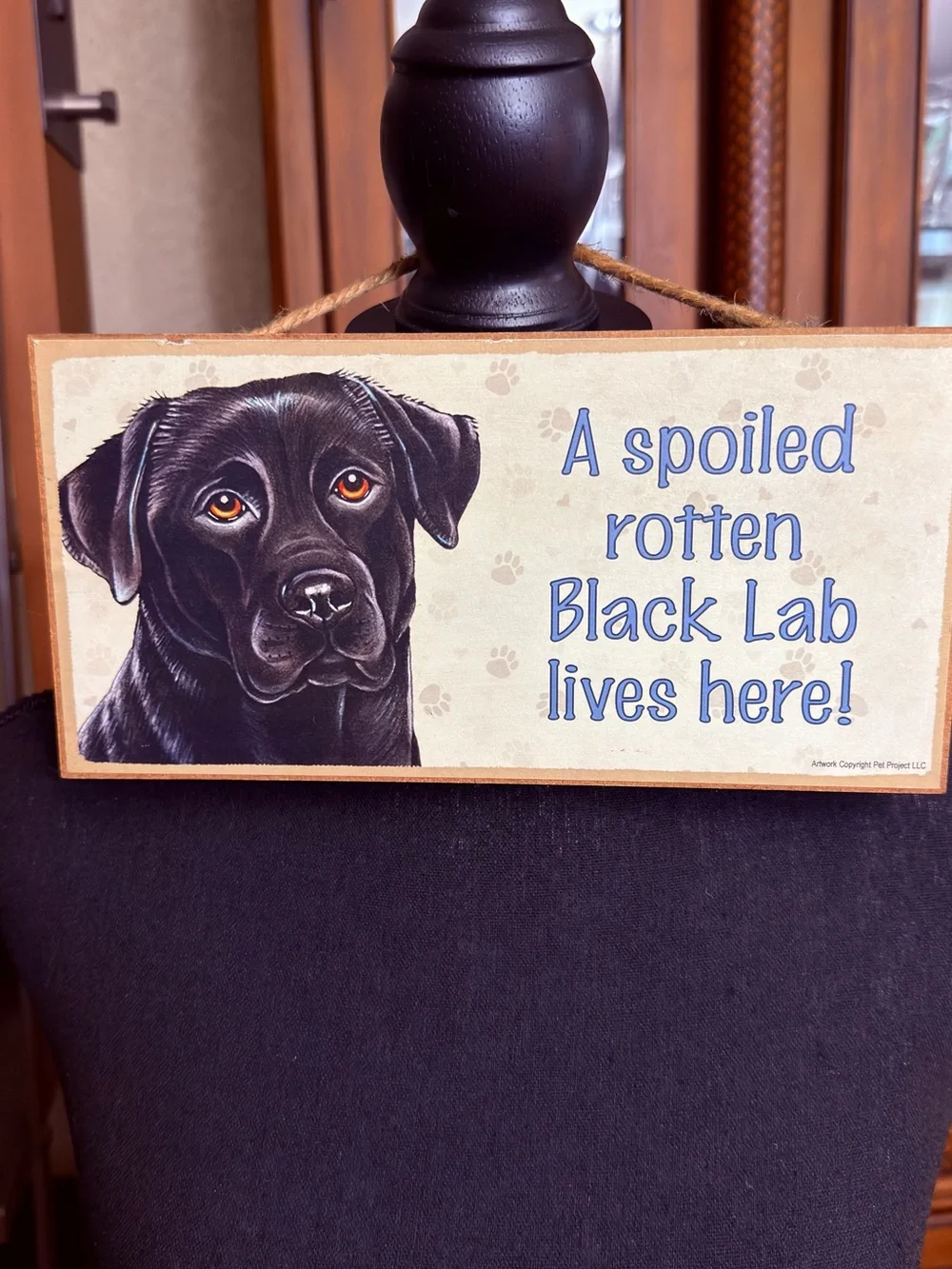 Black Lab Dog Sign - Spoiled Rotten Black Lab Lives Here